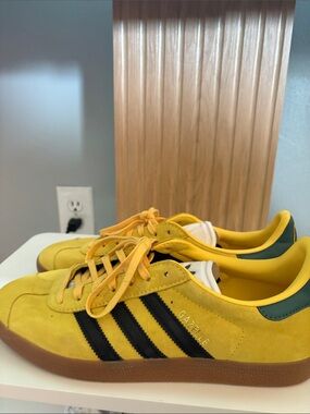 adidas Yellow and Black Gazelle Suede Sneakers